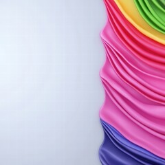 Poster - Beautifully crafted rainbow colored scarf draped elegantly to showcase a vibrant spectrum of colors