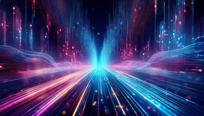 abstract blue background with binary code