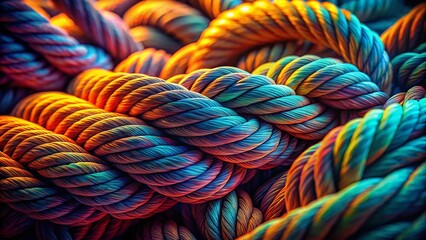 Poster - Surreal Braided Rope Texture: Abstract Knots and Twisted Fibers