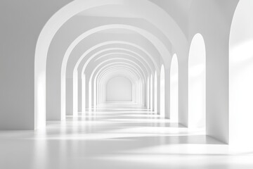 Aufkleber - Bright and airy modern interior with flowing shapes and natural light illuminating the spacious room