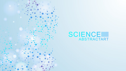 Poster - molecular structure dna, atom, neurons. science concept for your design. connected lines with dots. 