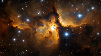 Wall Mural - majestic cosmic nebula with glowing stars and ethereal clouds creating a celestial spectacle of gala