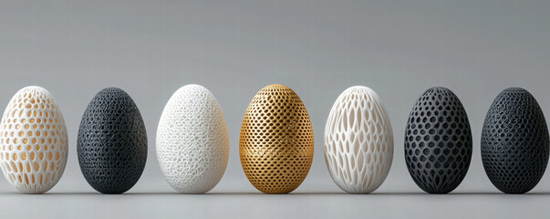 Poster - Decorative eggs in various colors and textures, showcasing intricate designs and patterns, perfect for Easter celebrations