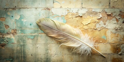 Poster - Soft Pastel Feather Patterns on Cream Background: Urban Exploration Photography
