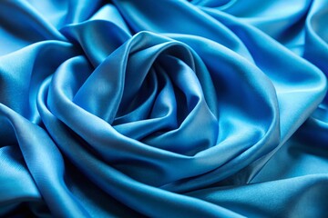 Poster - Soft Blue Fabric Texture: Close-up Draped Material, Gentle Folds, Translucent