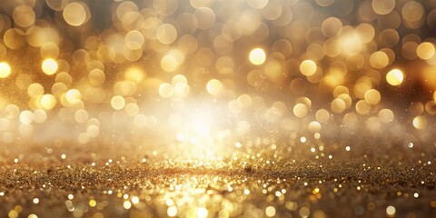 Poster - Silhouette Photography: Gold Glitter Cascade, Vintage Texture, Soft Glow