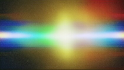 Poster - abstract iridescent light refraction on textured surface with vibrant color gradient, digital noise, and soft glow effect

