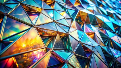Poster - Shimmering Glass Shard Surface Texture: Abstract Architectural Photography