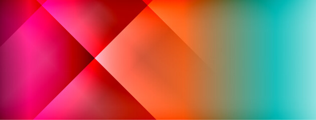 Fototapete - Dynamic shadow lines with gradient colors geometric background