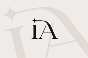 Poster - ia or ai letter logo icon design. classic style luxury initials monogram.