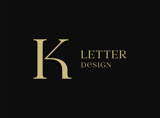 Poster - letter k logo icon design. classic style luxury monogram.