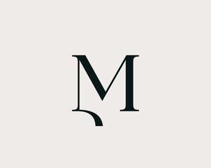 Poster - letter m logo icon design. classic style luxury monogram.
