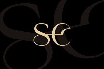 Poster - sc or cs letter logo icon design. classic style luxury initials monogram.