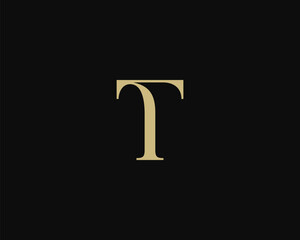 Poster - letter t logo icon design. classic style luxury monogram.
