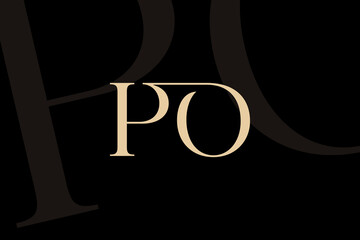 Poster - po or op letter logo icon design. classic style luxury initials monogram.