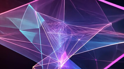 Poster - abstract geometric connections: a vibrant and dynamic abstract artwork featuring intricate geometric