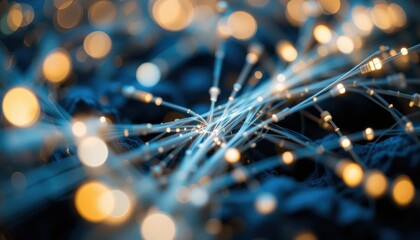 Poster - Illuminating connections abstract light patterns digital environment macro photography nighttime vibe aesthetic focus visual concept
