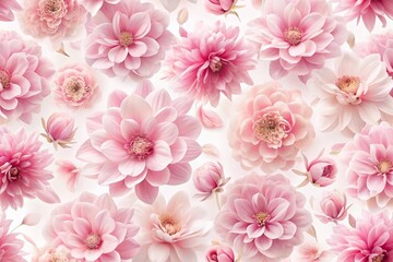  Pink Flower Wallpaper: Delicate Floral Pattern on White Background