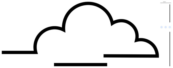 Poster - black outlined cloud illustration with clean lines, highlighting simplicity and modernity. ideal for