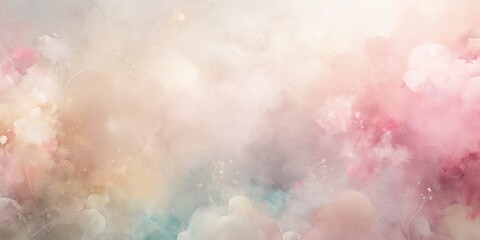 Poster - Pastel Watercolor Abstract Background, Minimalist Pink Grey Beige Brushstrokes Texture
