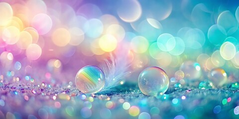Poster - Pastel Bokeh Lights: Elegant Abstract Background for Website Banner