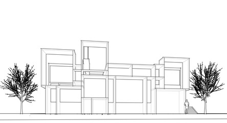 Poster - abstract architecture house 3d illustration