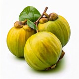 Fresh garcinia atroviridis fruit isolated on white background