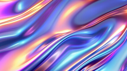 Poster - Dynamic abstract waves digital art colorful design modern aesthetic vibrant colors fluid motion