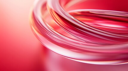 Poster - Captivating close-up of a red striped abstract glass sculpture highlighting modern craftsmanship and intricate design