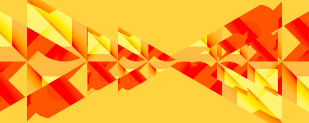 Wall Mural - Abstract geometric composition with interlocking circular and angular shapes, featuring smooth gradients and sharp contrasts on a white background