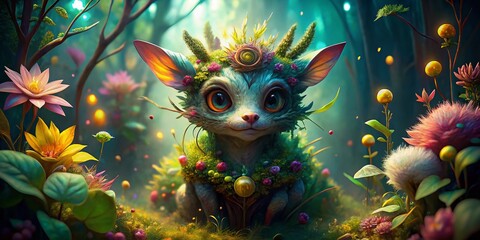 Poster - Nature Inspired Character Design: Whimsical Forest Creature Illustration