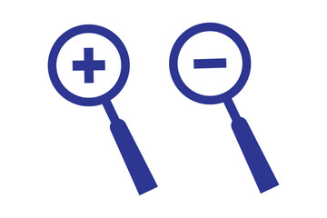 Wall Mural - magnifier zoom in, zoom out symbol icon. vector illustration. Zoom in and Zoom out magnifying glass icon. eps 888.