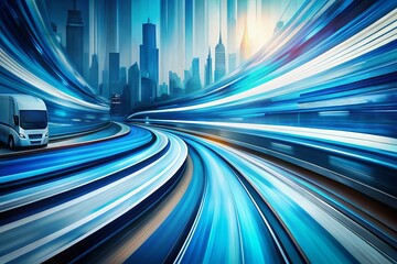 Poster - Modern Transportation Brushstroke Pattern Background - Left Copy Space