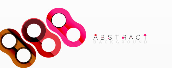 Fototapete - Abstract circle element composition with overlapping circular and tubular shapes featuring smooth gradients, transparency effects, and dynamic layering