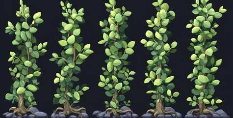 Liana tropical plants. A branch of a liana or vine plant, a forest creeper in the jungle