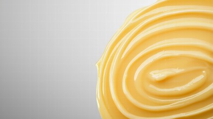 Fototapete - Bright yellow swirl design on a smooth white surface creating a cheerful and playful atmosphere