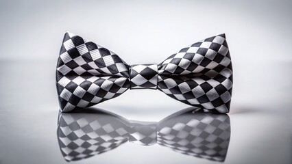 Poster - Minimalist Black and White Bow Tie Photography: Elegant Geometric Design