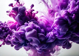 Poster - Mesmerizing Deep Purple Ink Patterns: Abstract Art Photography