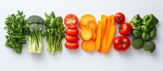  Vibrant Rainbow of Fresh Vegetables: A Healthy and Colorful Display