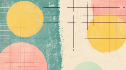 Poster - Abstract Colorful Geometric Shapes with Textured Background Design