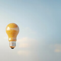Poster - A bright light bulb illuminating ideas and creativity in a modern interior space with soft shadows