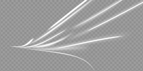 Poster - White shiny sparks of spiral wave. Curved bright speed line swirls. Shiny wavy path. Magic golden swirl with highlights. Glowing swirl bokeh effect.