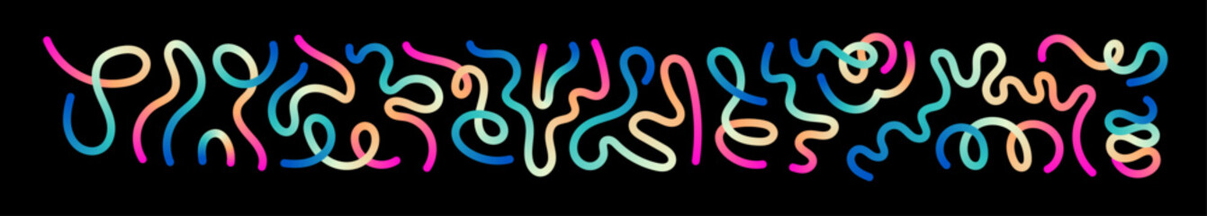 Wall Mural - abstract wavy gradient lines with fluid ribbon shapes, colorful 3d pattern, geometric and organic de