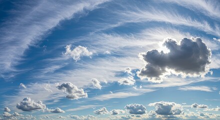 Poster - The sky is blue with many clouds
