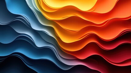 Aufkleber - Abstract colorful wavy layered paper design.