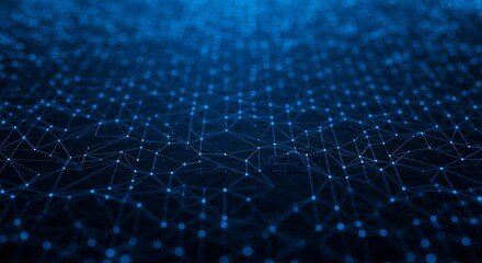 Poster - A blue background with a lot of lines and dots
