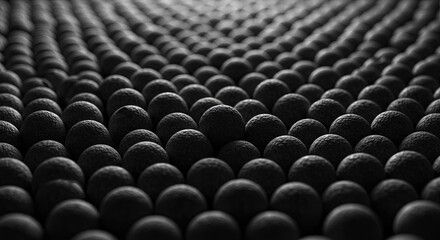 Poster - A close up of many black balls