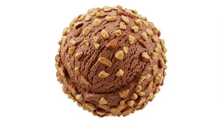 Poster - A chocolate ice cream with nuts on top