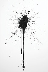 Poster - Ink Explosion: A striking visual of black ink splattering, creating a dynamic and abstract design with a raw, expressive energy.