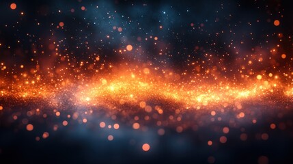 Poster - Abstract fiery and smoky background with glowing particles.